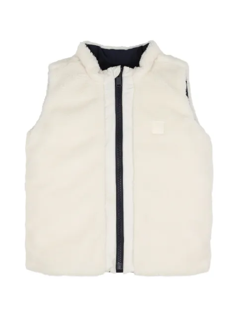 BOSS Kidswear reversible teddy-fleece gilet