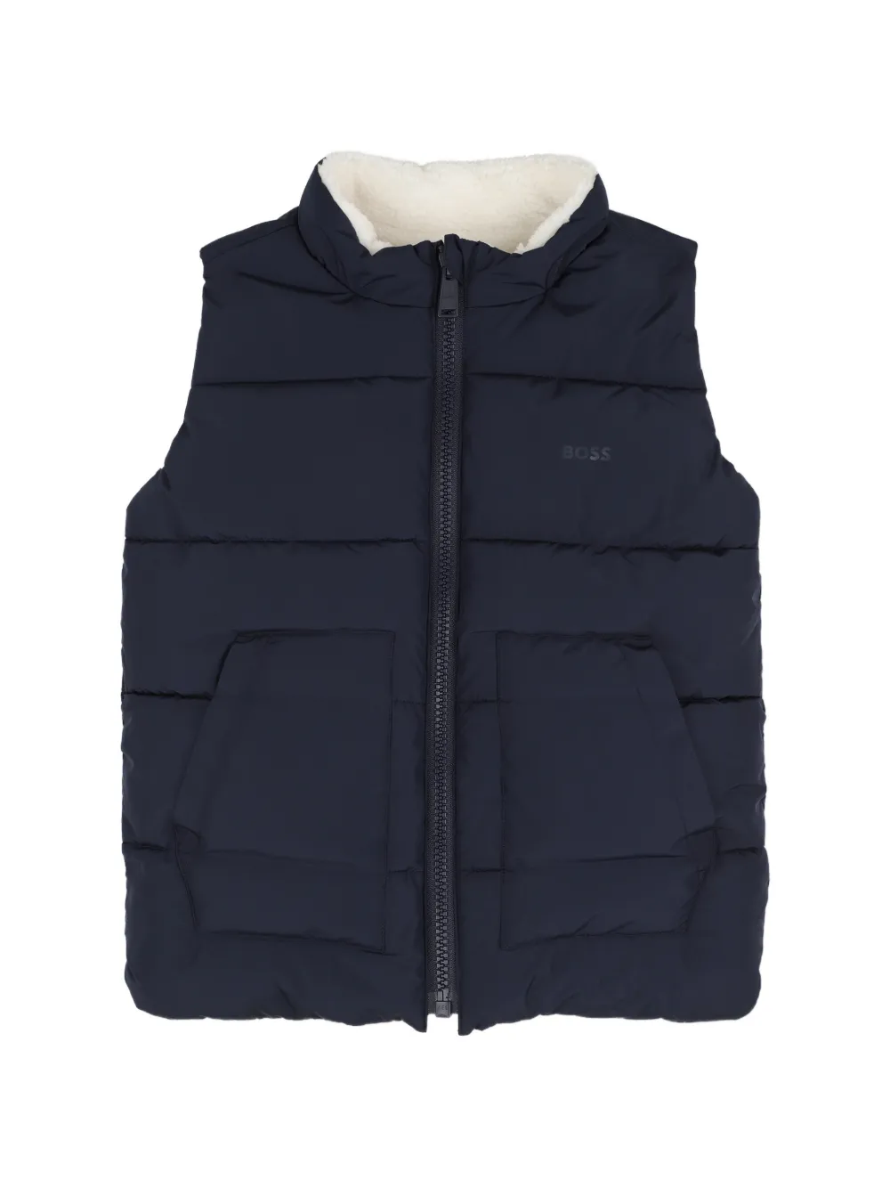 BOSS Kidswear Omkeerbare teddy fleece bodywarmer Beige