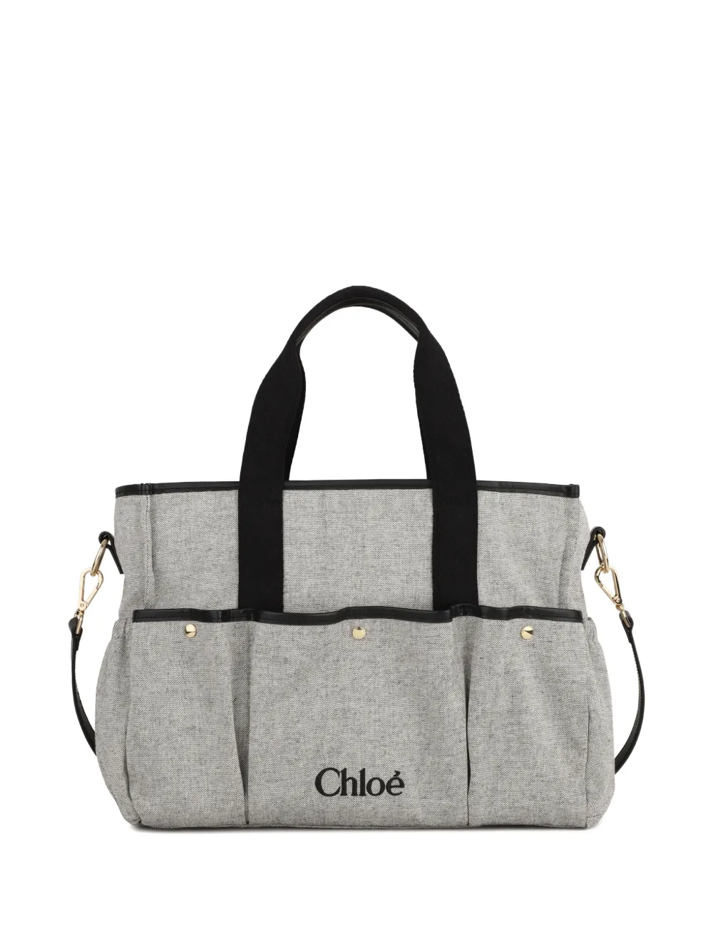 Chloé Kids Canvas-Wickeltaschen-Set mit mehreren Taschen - Grau