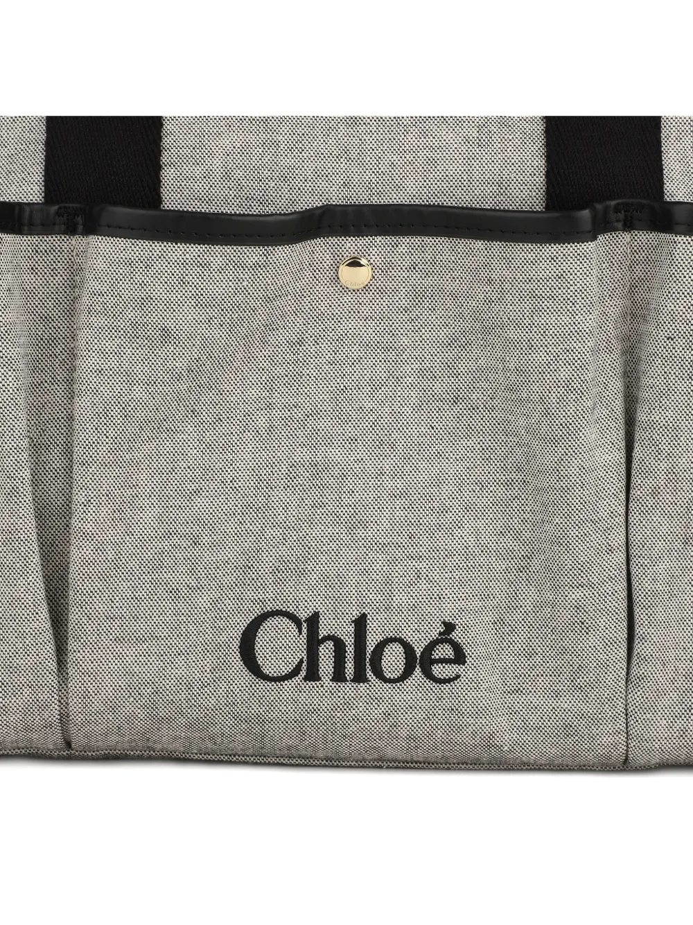 Chloé Kids Canvas luiertas met meerdere zakken Grijs