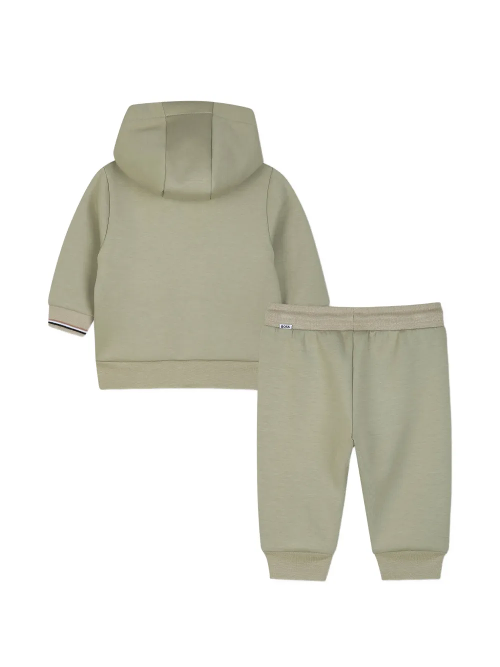 BOSS Kidswear Trainingsbroek met capuchon rits en logo-print Groen