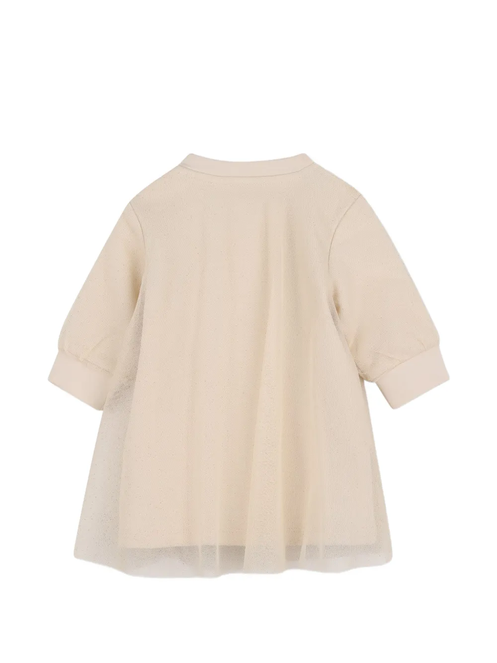 BOSS Kidswear Jurk met tule glitters en vlakken Beige