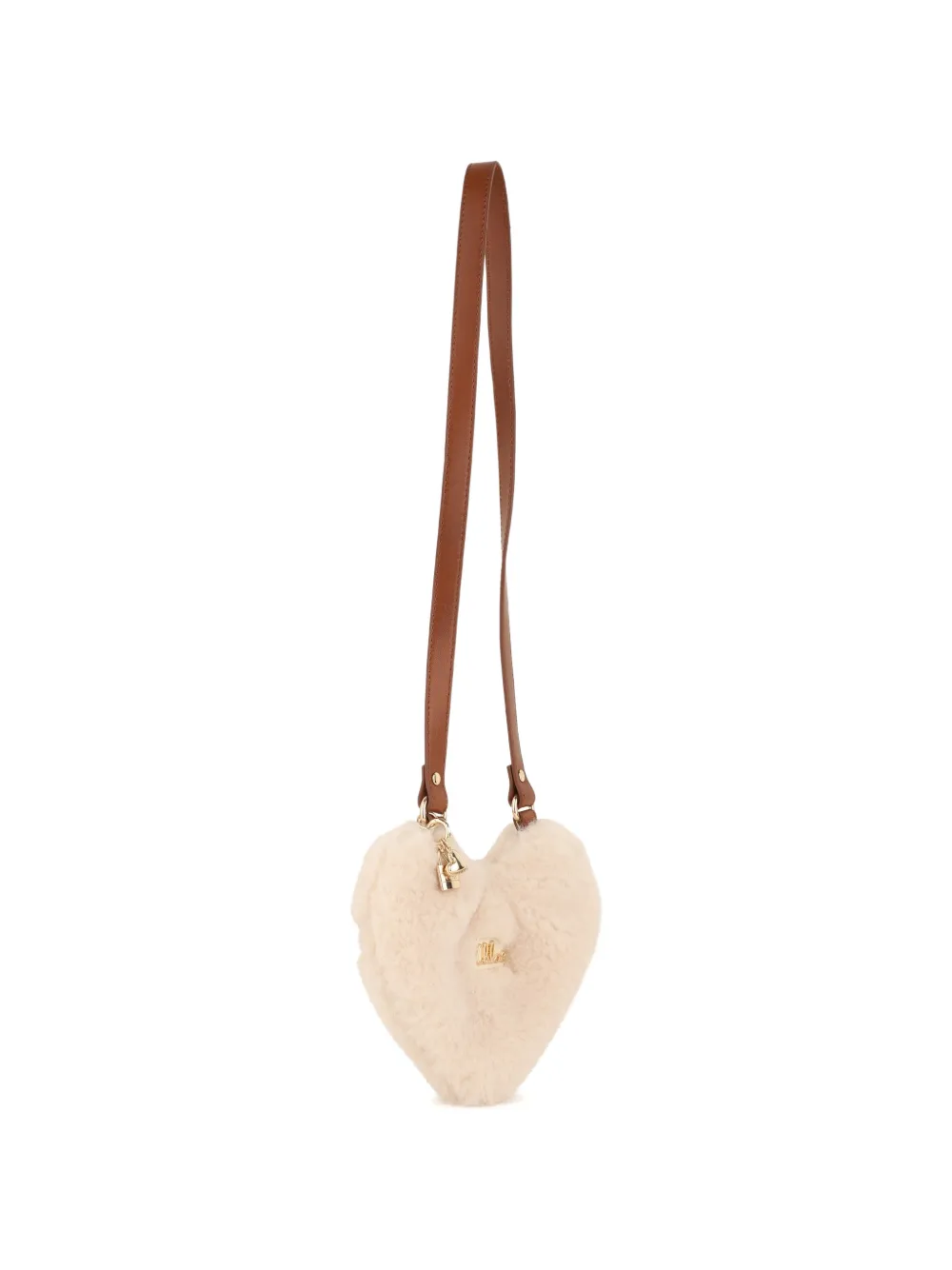 Chloé Kids Hartvormige schoudertas van imitatielamswol Beige