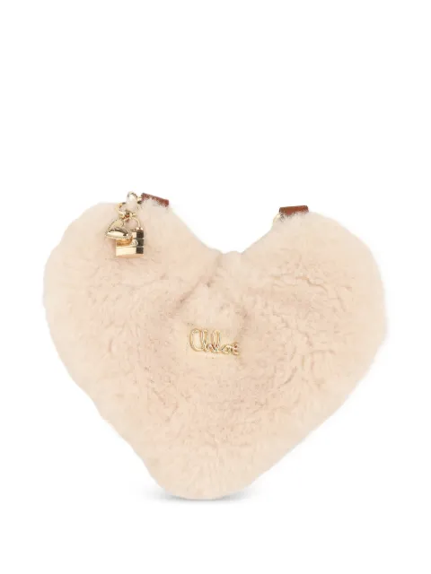 Chloé Kids heart-shaped faux-shearling shoulder bag