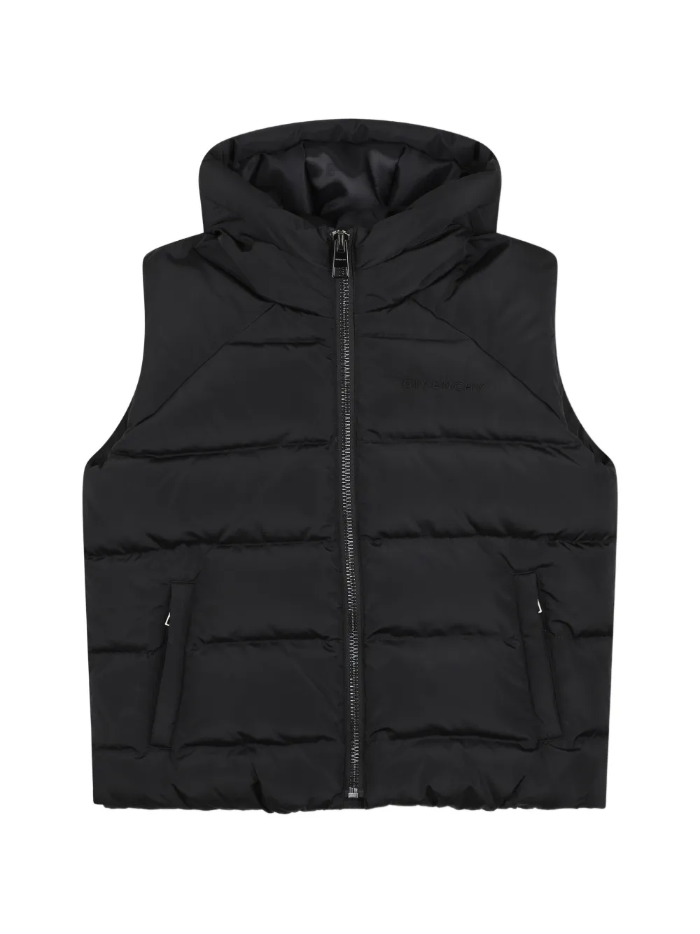 Givenchy Kids Gesteppte Kapuzenweste - Schwarz