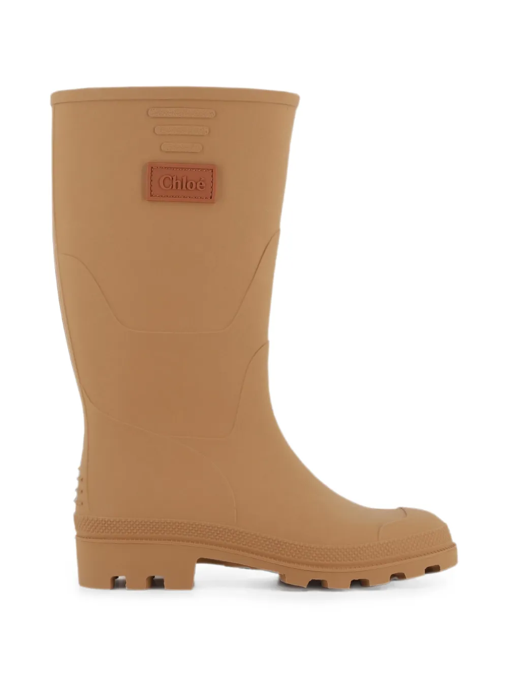 Chloé Kids Regenlaarzen met logopatch Beige