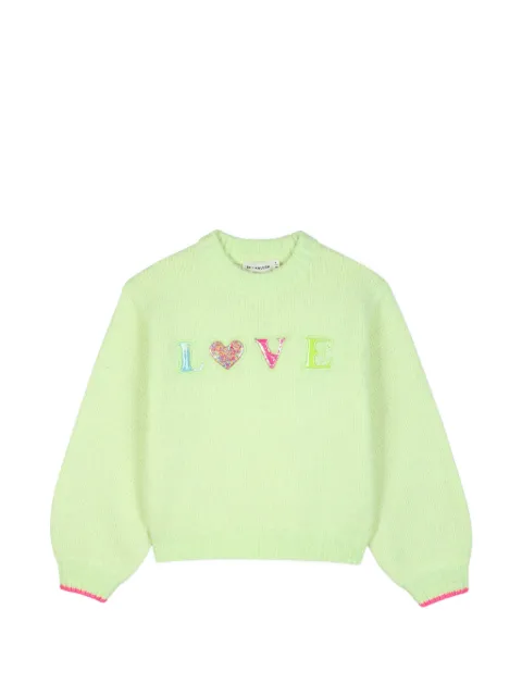 Billieblush suéter bordado con lentejuelas y parche del logo