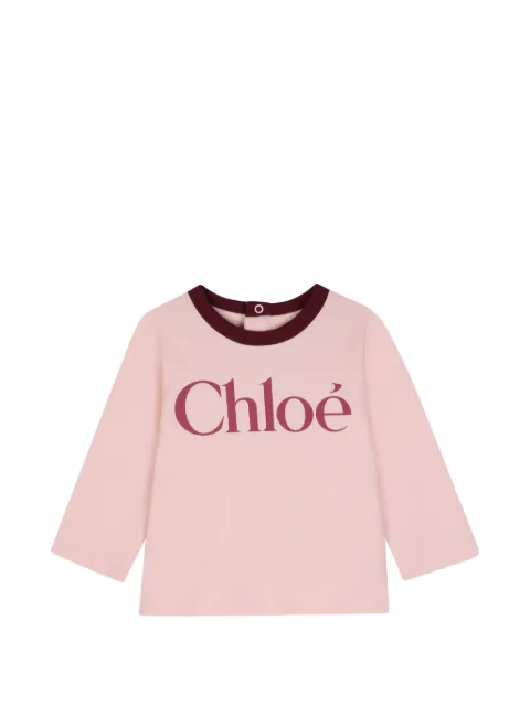Chloé Kids T-shirt med lange ærmer og logotryk