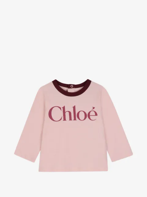 Chloé Kids T-shirt med lange ærmer og logotryk