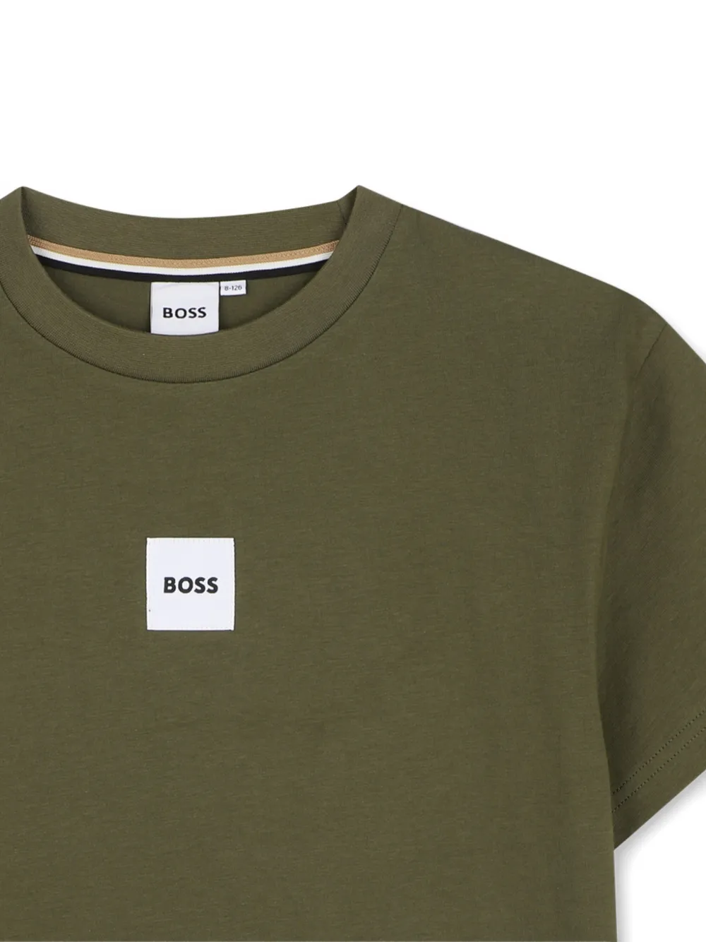 BOSS Kidswear T-shirt met logopatch en korte mouwen Groen