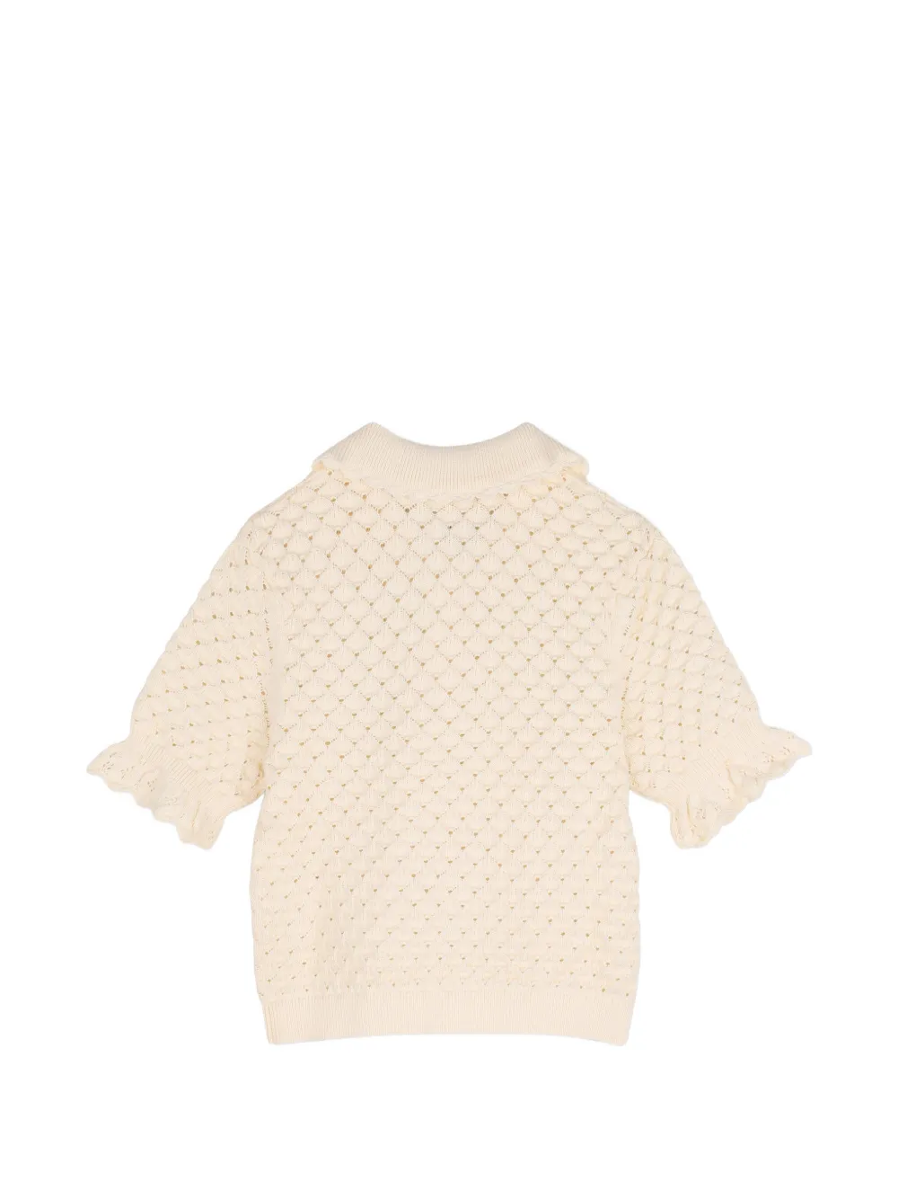 Chloé Kids Pointelle gebreide trui met ruches Beige