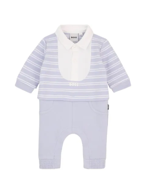 BOSS Kidswear striped cotton romper