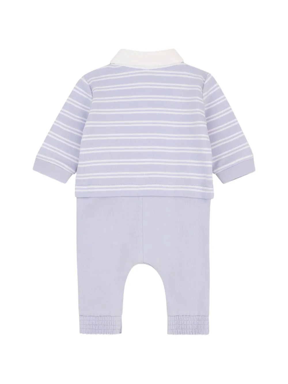 BOSS Kidswear Gestreepte katoenen romper Blauw
