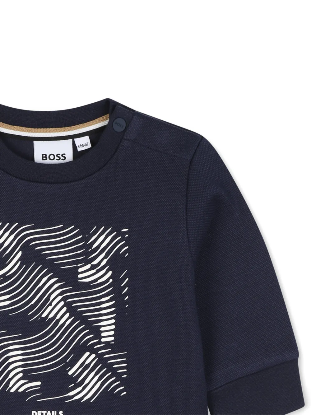 BOSS Kidswear Sweater met grafische print Blauw