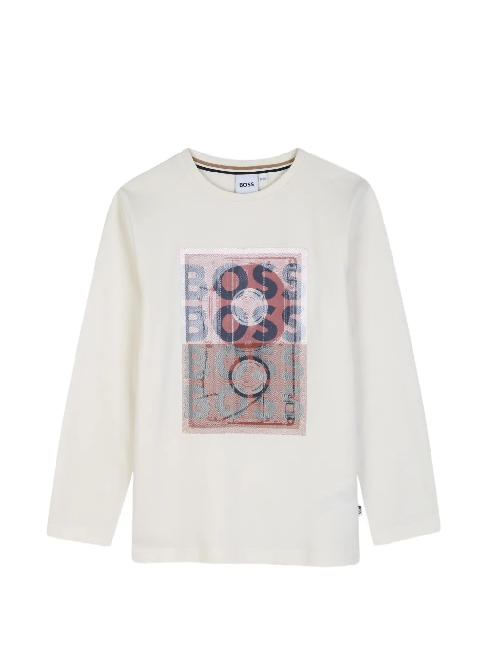 BOSS Kidswear T-shirt a maniche lunghe con logo - Toni neutri