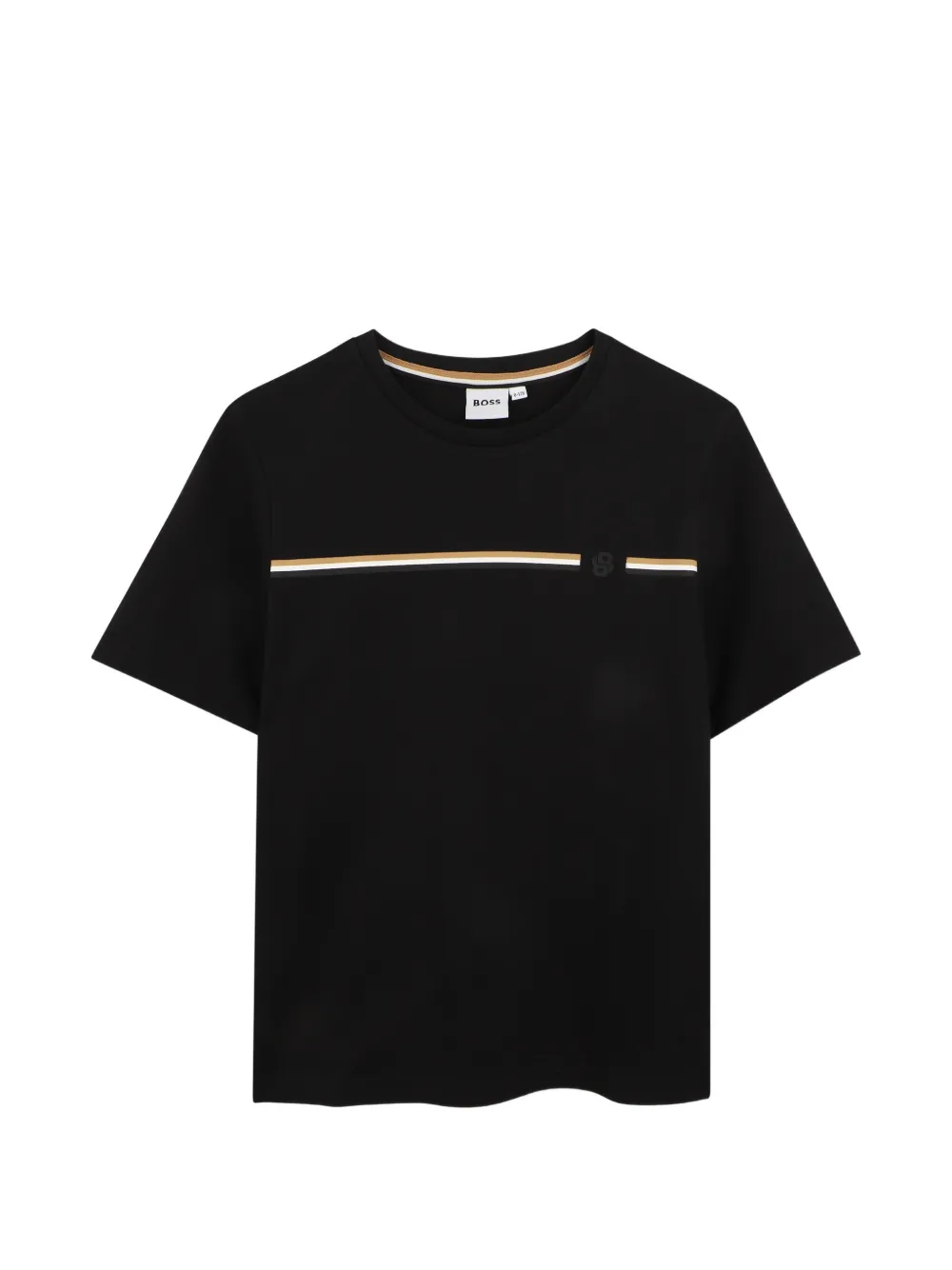BOSS Kidswear stripe-detail T-shirt - Nero