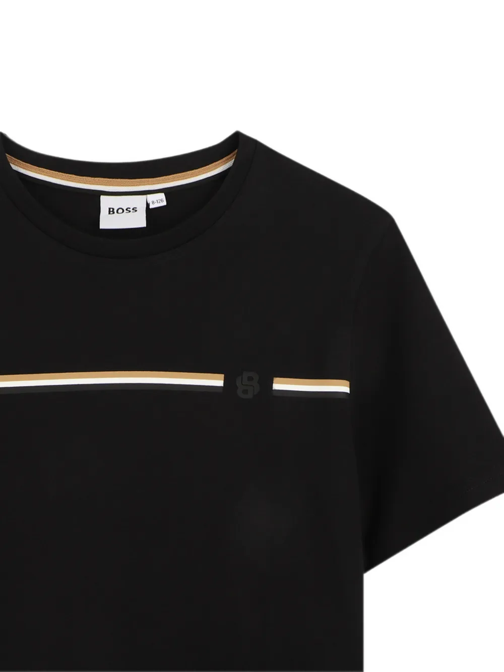 BOSS Kidswear T-shirt met streepdetail Zwart