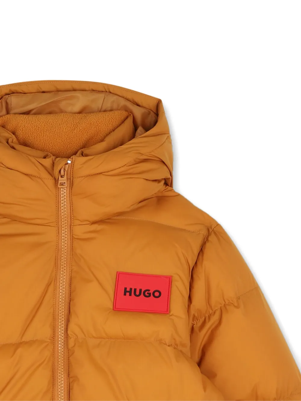 HUGO KIDS Donsjack met logopatch Oranje