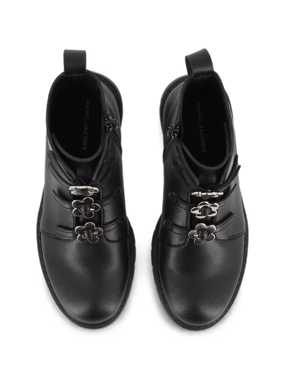 Marc Jacobs Kids flower-embellished ankle boots Zwart