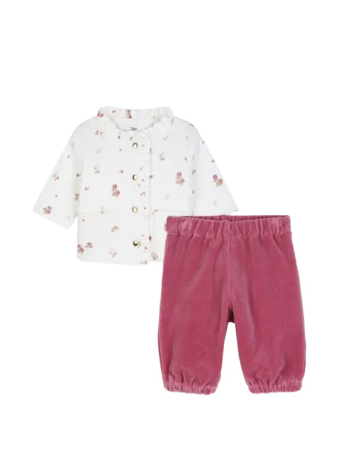 Chloé Kids floral-print ruffled-trim set