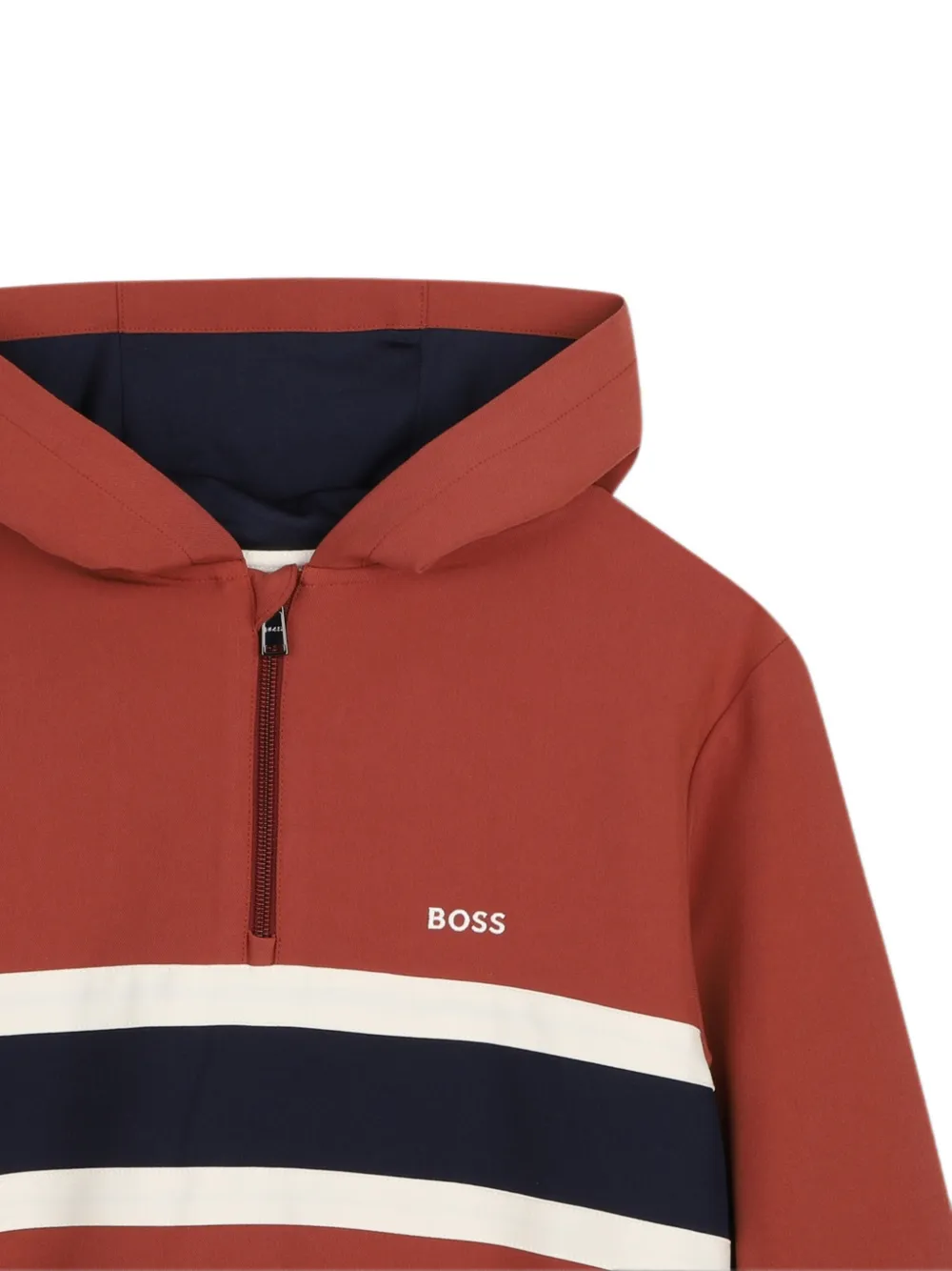 BOSS Kidswear half-zip hoodie Rood