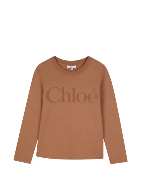 Chloé Kids logo-print long-sleeve T-shirt