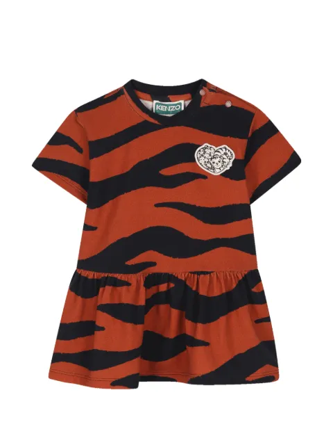 Kenzo Kids tiger-print heart-patch dress