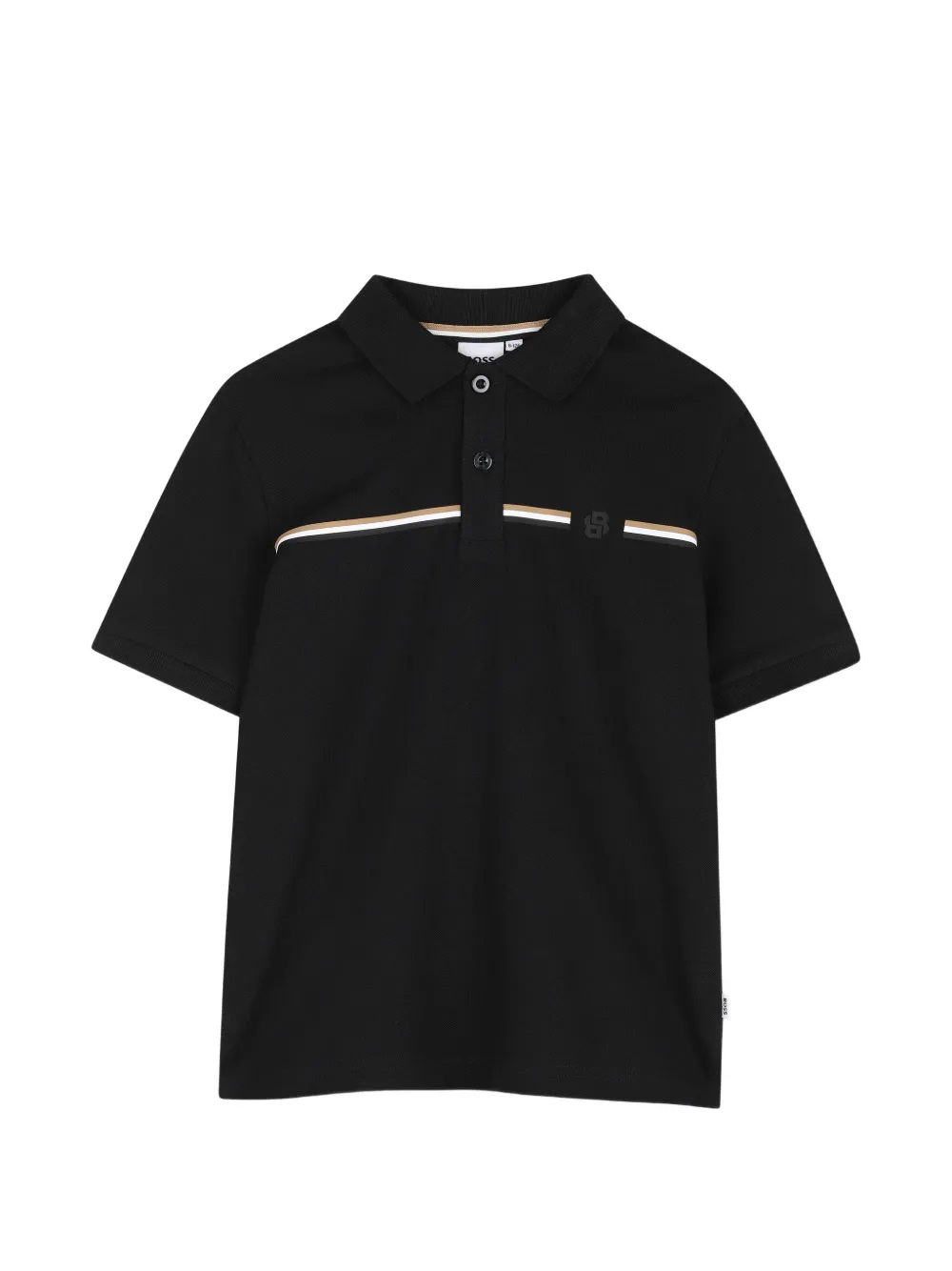 BOSS Kidswear Polo a righe con logo - Nero