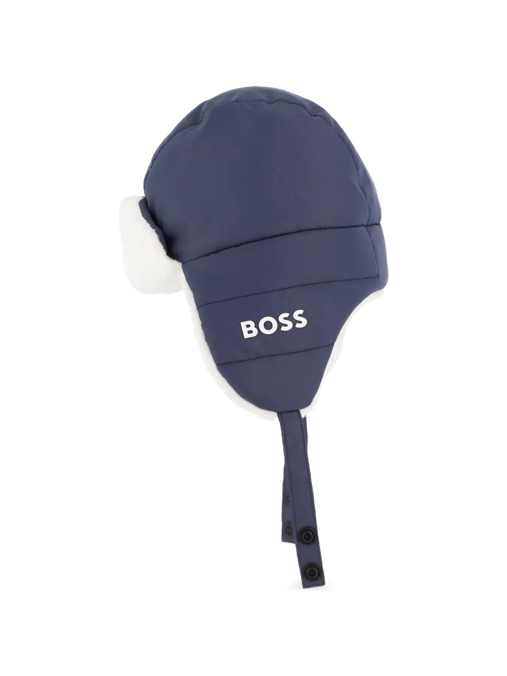 BOSS Kidswear Gewatteerde muts van imitatielamswol Blauw