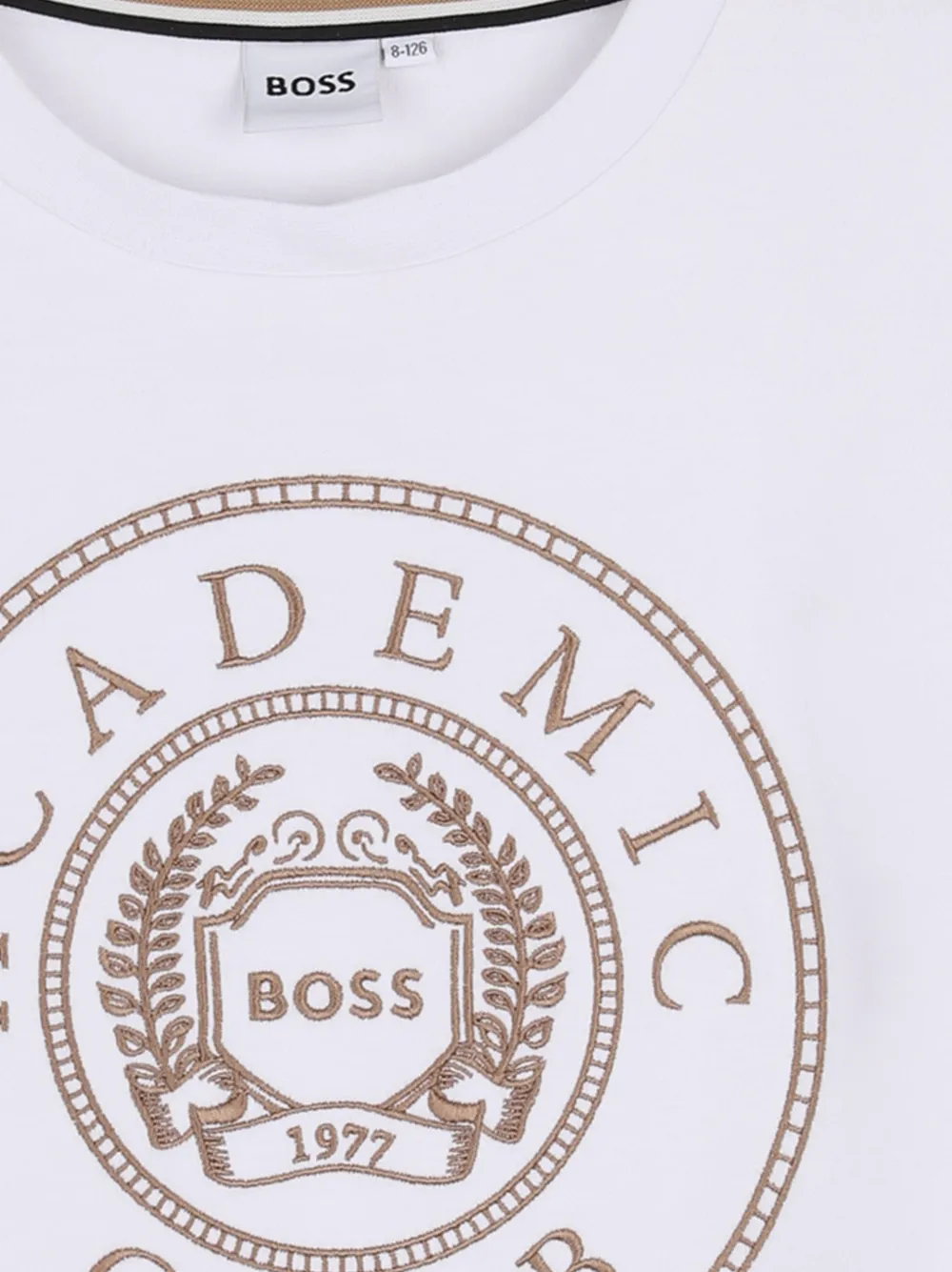 BOSS Kidswear T-shirt met geborduurd logo Wit