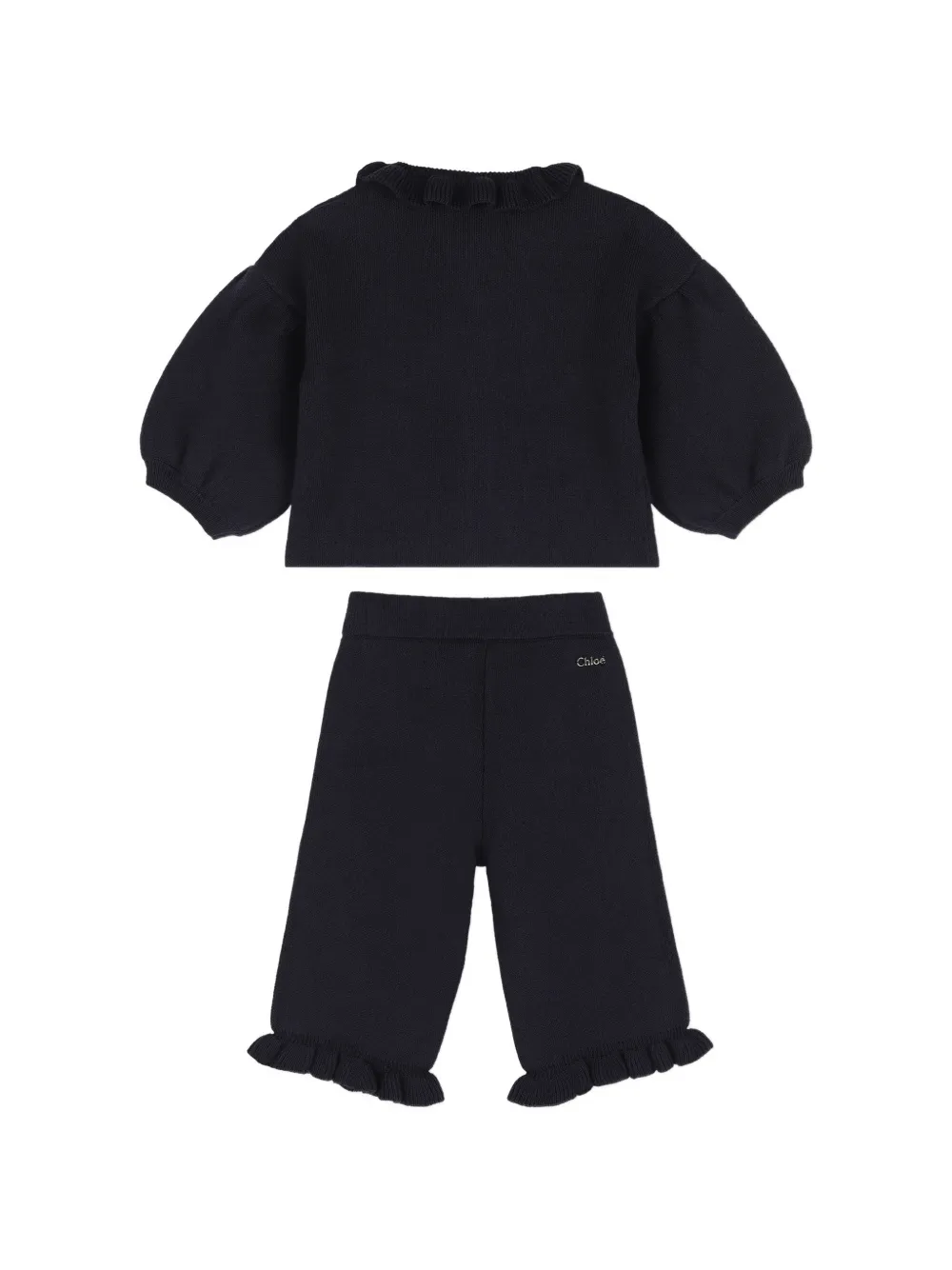 Chloé Kids Gebreid trainingspak met ruches Blauw