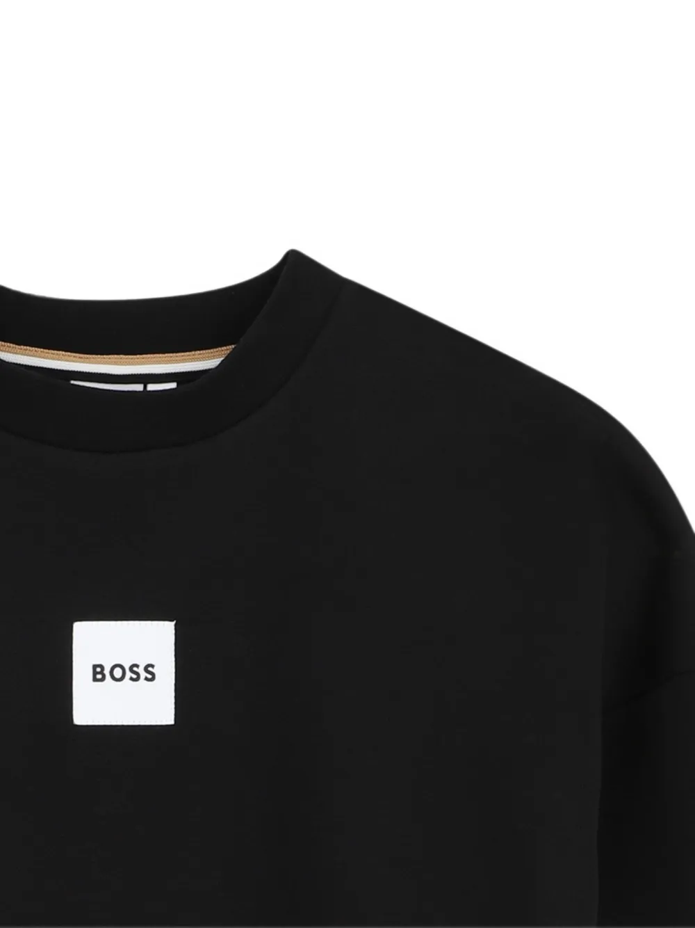 BOSS Kidswear Sweater met logopatch Zwart