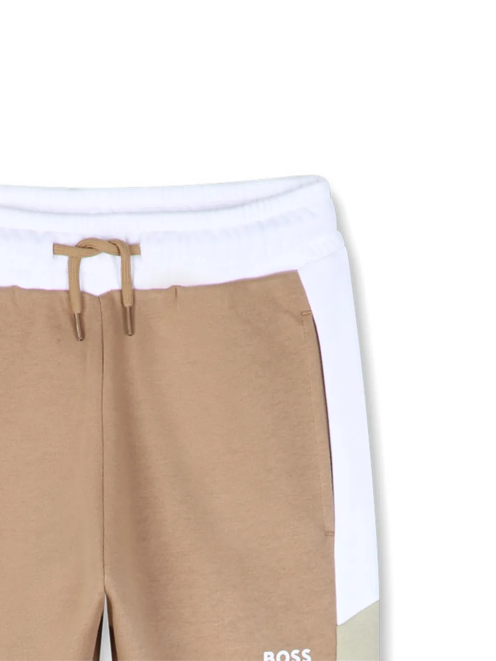 BOSS Kidswear Trainingsbroek met logoprint Beige
