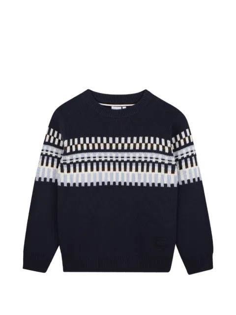 BOSS Kidswear geometric-pattern knitted sweater