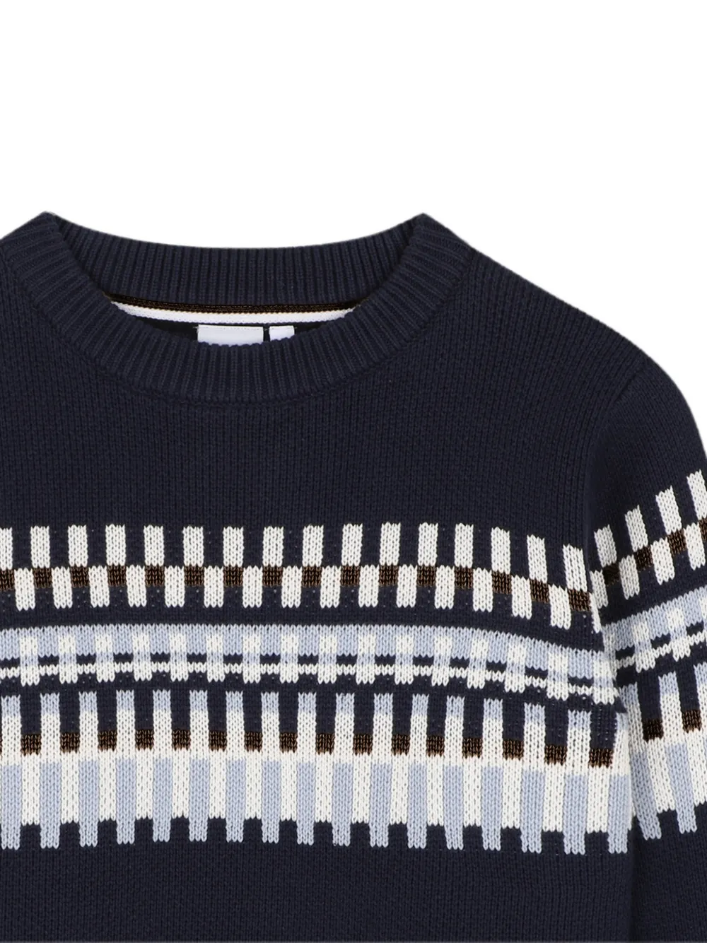 BOSS Kidswear Trui met geometrisch patroon Blauw