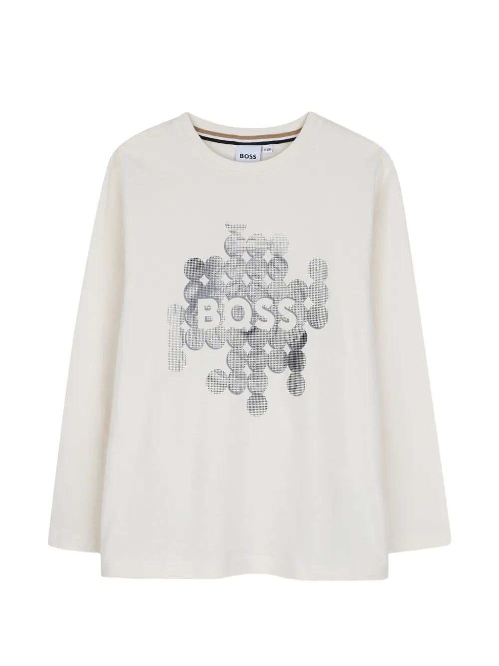 BOSS Kidswear T-shirt a maniche lunghe con logo - Toni neutri
