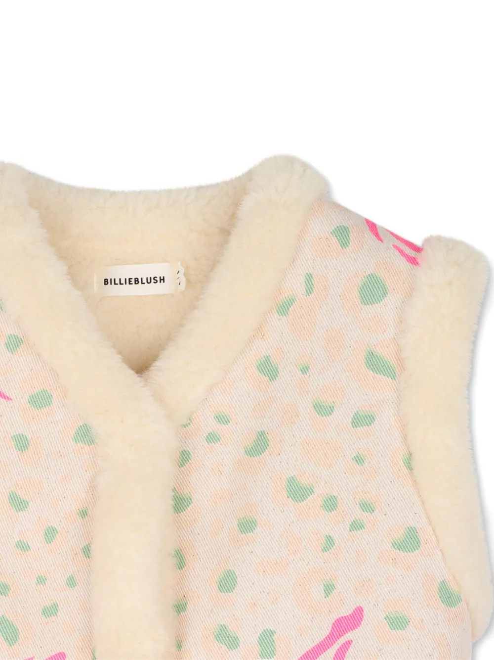 Billieblush Gilet met dierenprint en afwerking van imitatielamswol Roze