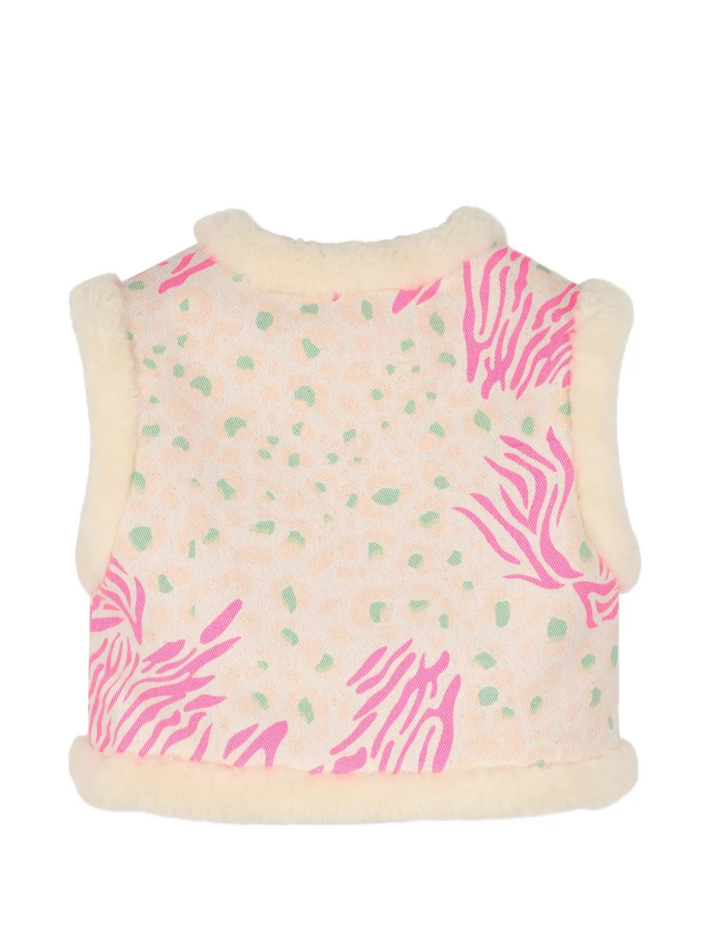 Billieblush Gilet met dierenprint en afwerking van imitatielamswol Roze