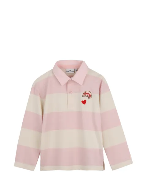 Kids Around striped embroidered polo shirt