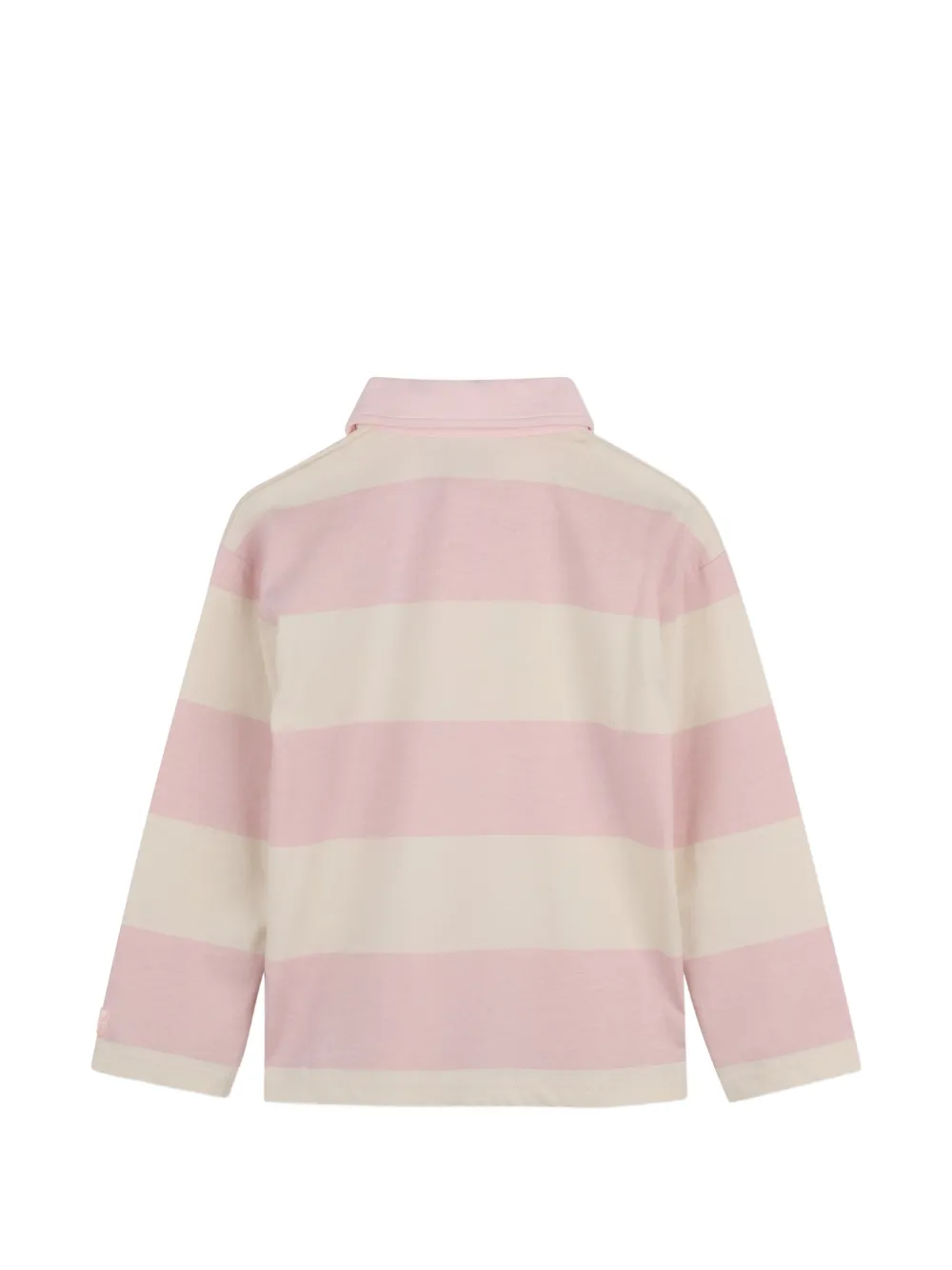 Kids Around Gestreept poloshirt met borduurwerk Roze