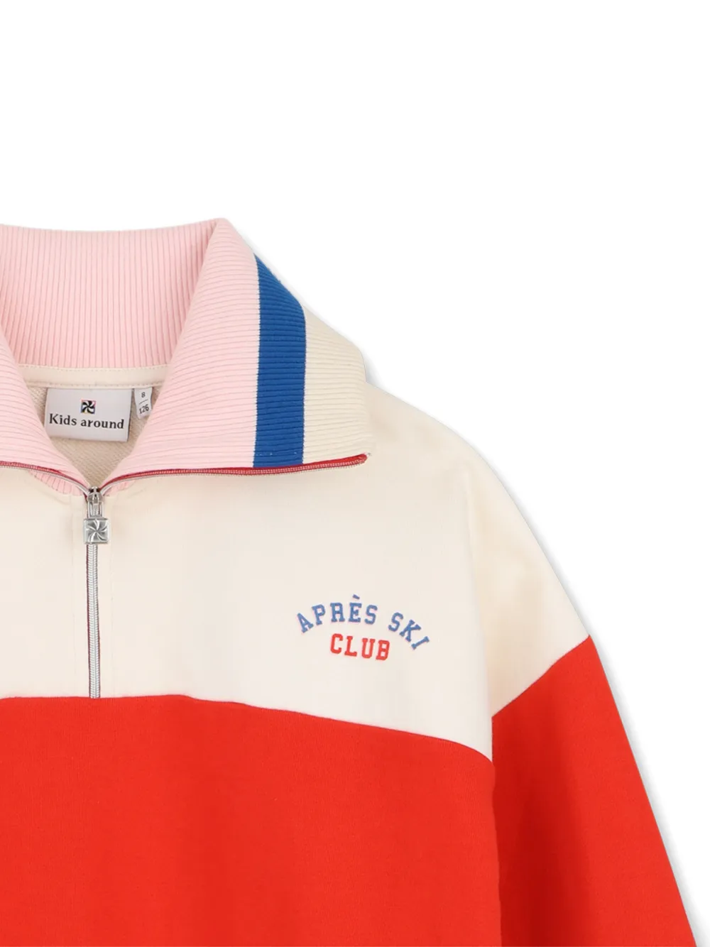 Kids Around Trui met colourblocking en kwartrits Rood