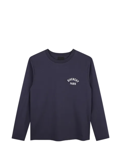 Givenchy Kids playera manga larga con logo estampado