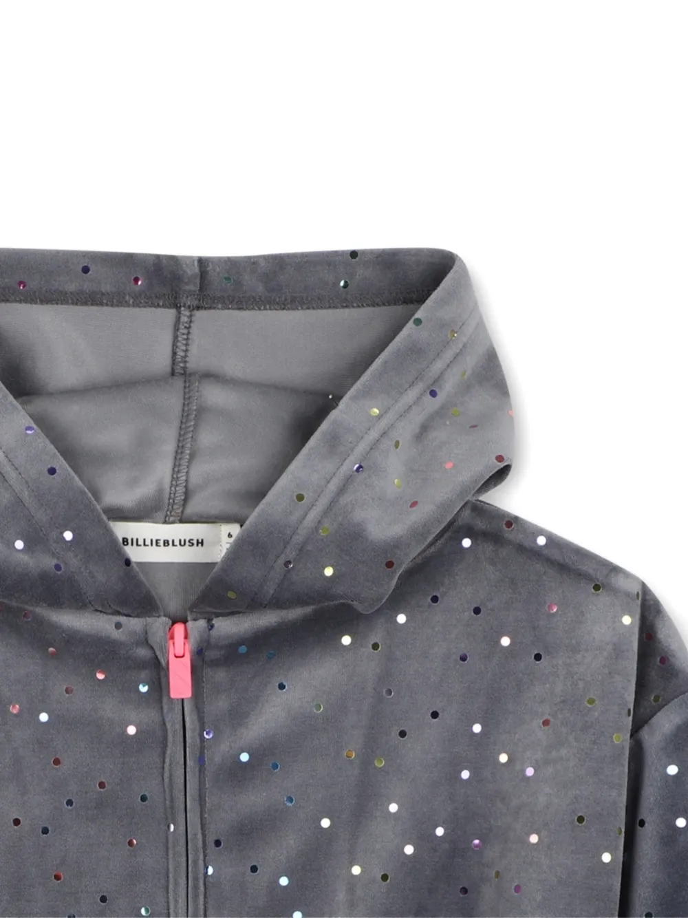 Billieblush Fluwelen hoodie verfraaid met pailletten Grijs