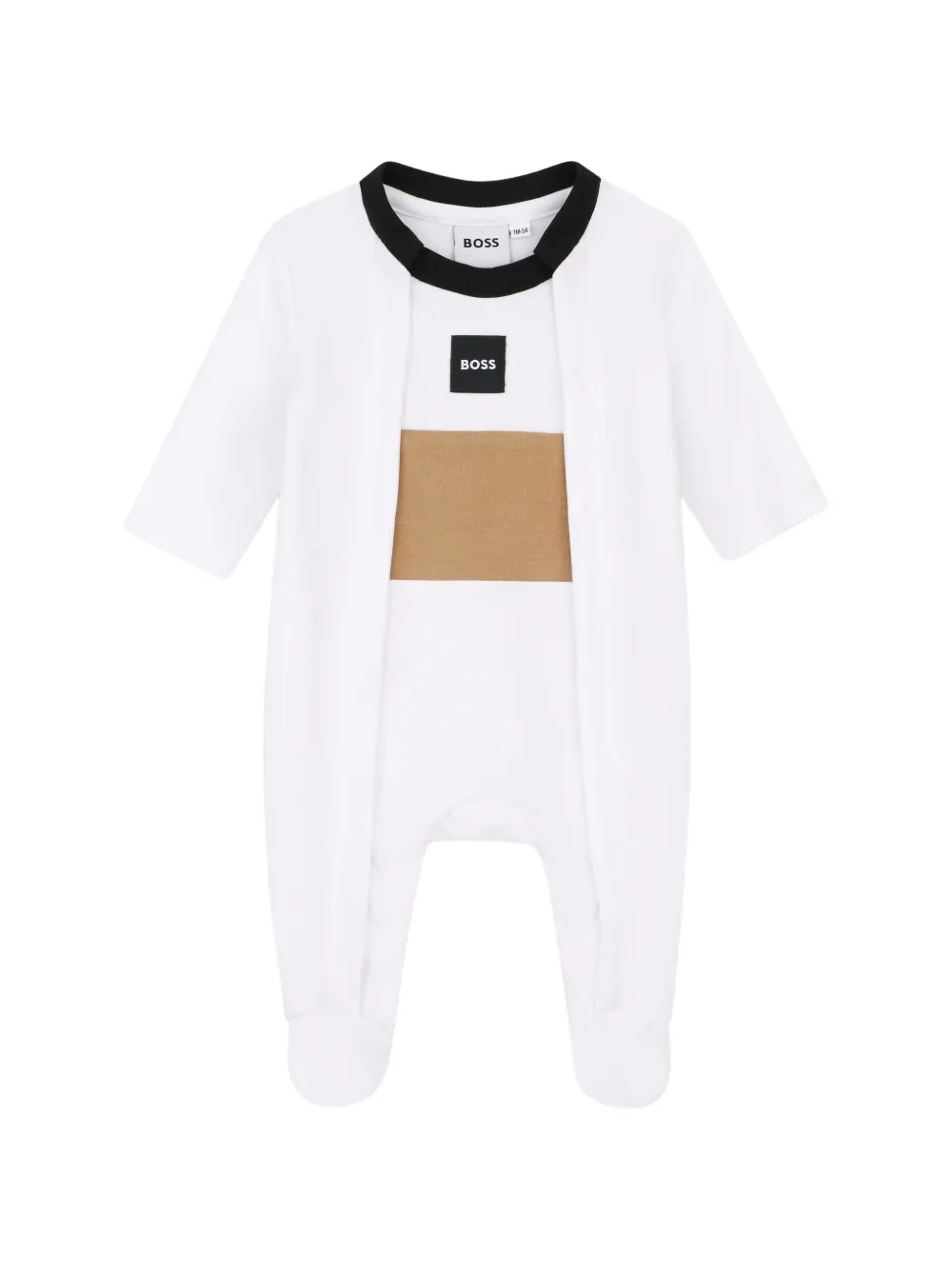 BOSS Kidswear Driedelig pyjama met logo-patch Wit