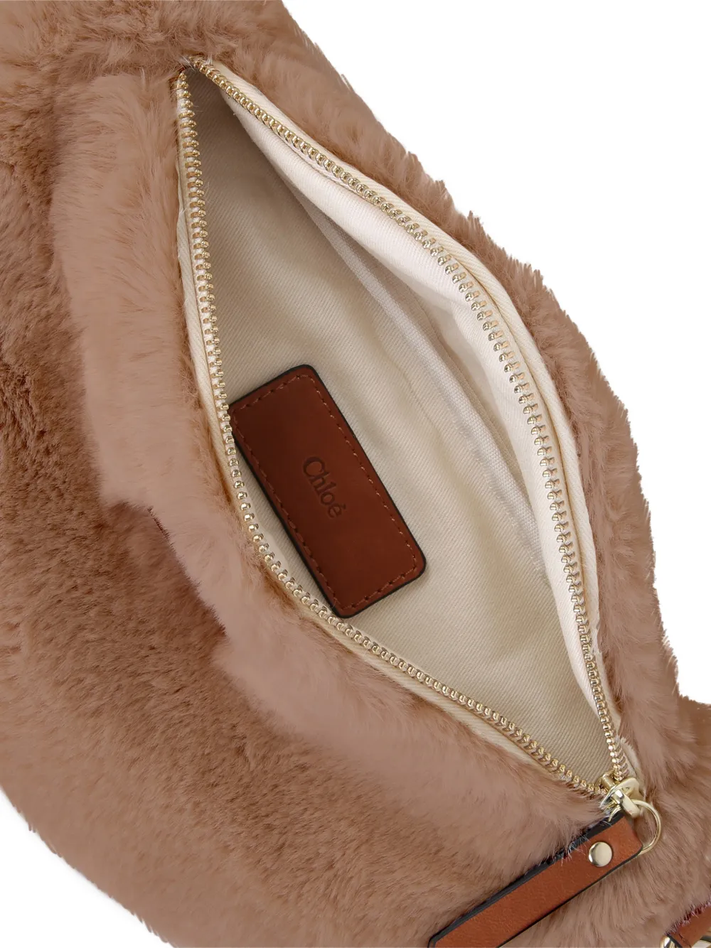 Chloé Kids Heuptas van imitatiebont Beige