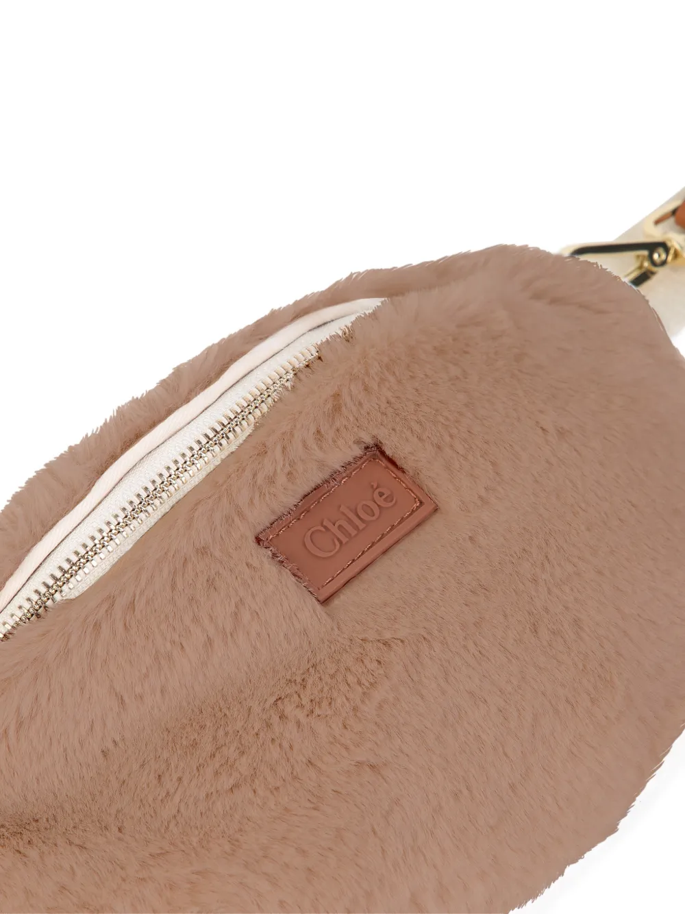 Chloé Kids Heuptas van imitatiebont Beige