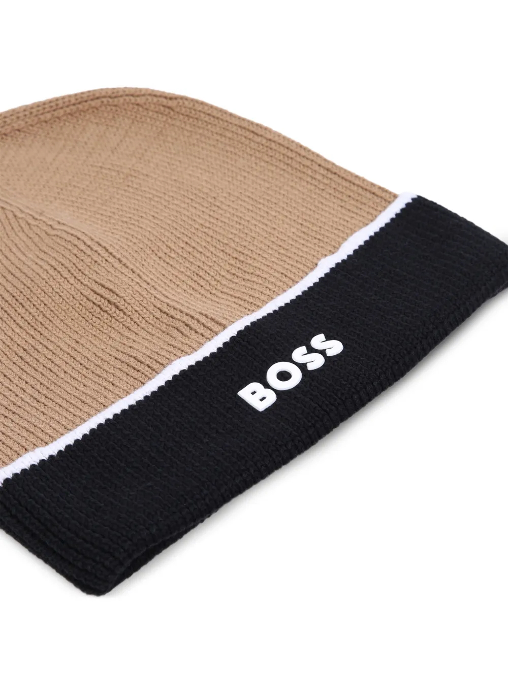 BOSS Kidswear Muts met logoprint Beige