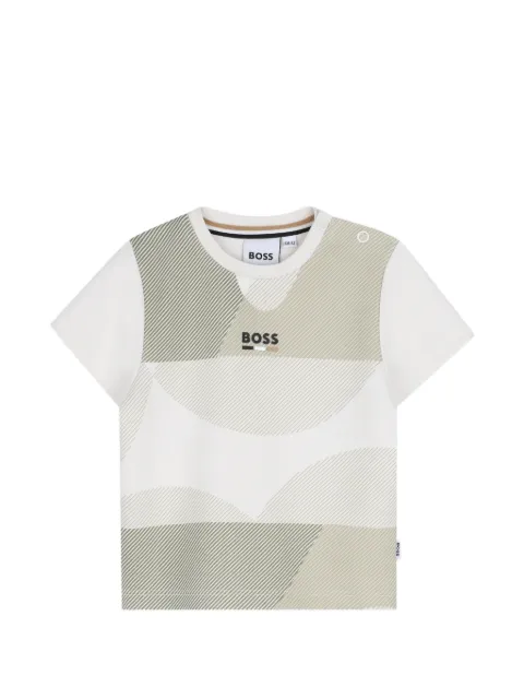 BOSS Kidswear playera de algodón con logo estampado