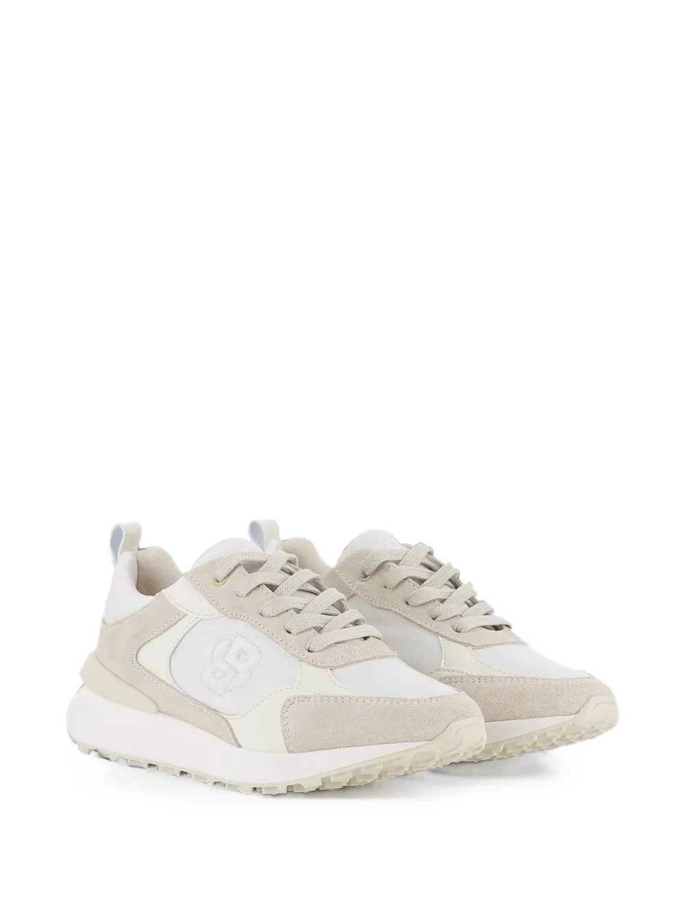 BOSS Kidswear logo-patch panelled sneakers - Toni neutri