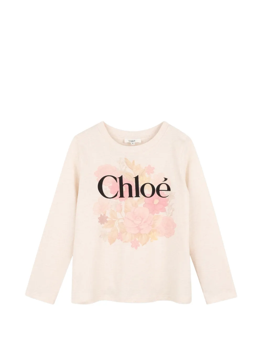Chloé Kids floral-print long-sleeve T-shirt - Rosa